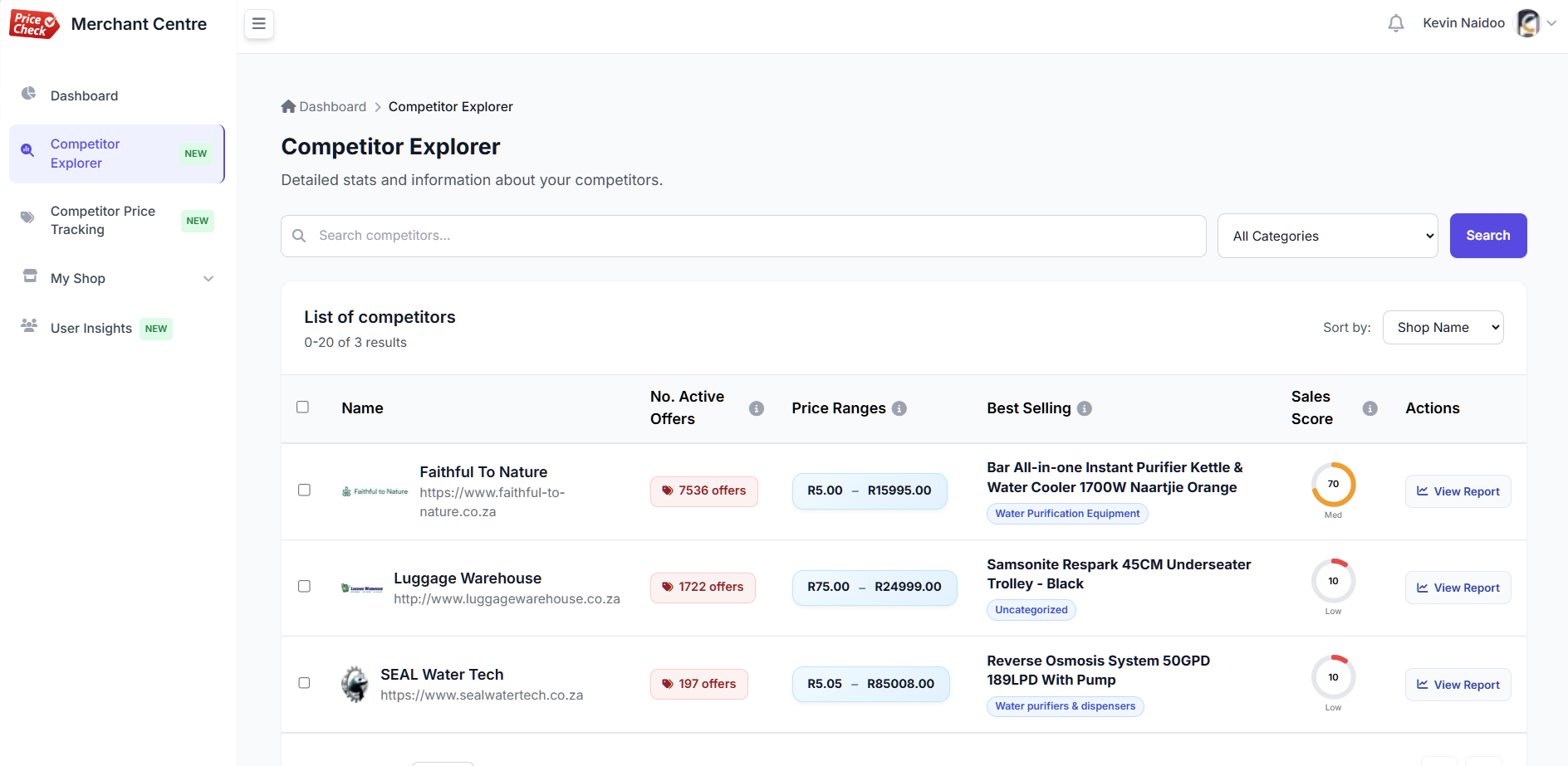 PriceCheck Insights Competitor Explorer